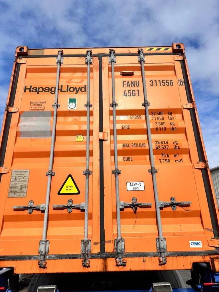 International shipping container used for overseas household removals and containerised freight transport